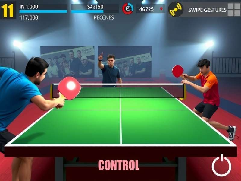 Backhand Destroyer gameplay screenshot showing intense table tennis action